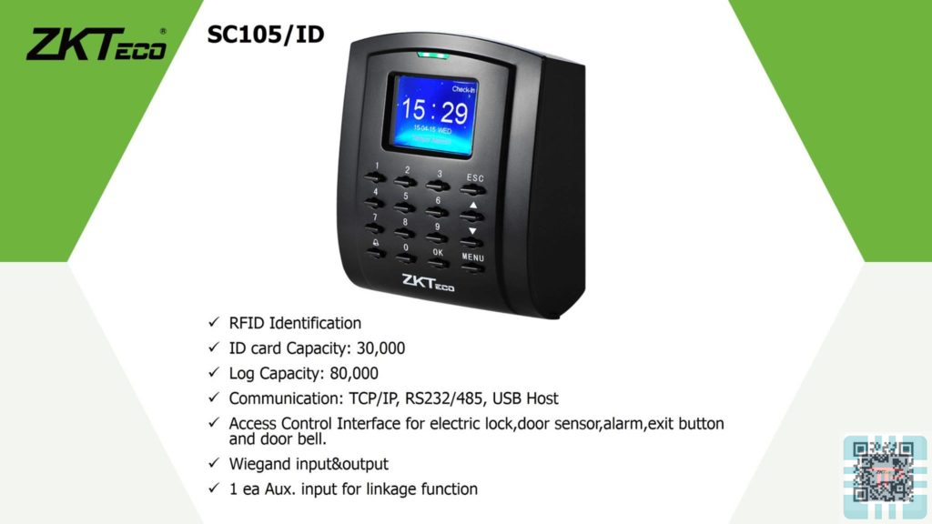 Máy chấm công bằng thẻ cảm ứng ZKTeco SC105